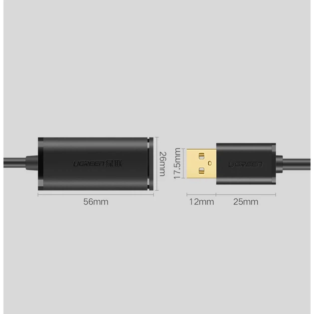 Кабель-удлинитель Ugreen USB-A (Male) to USB-A (Female) 480Mbps 20m Black (6957303813247) - Фото 15 Кабель-удлинитель Ugreen USB-A (Male) to USB-A (Female) 480Mbps 20m Black (6957303813247) - изображение 15