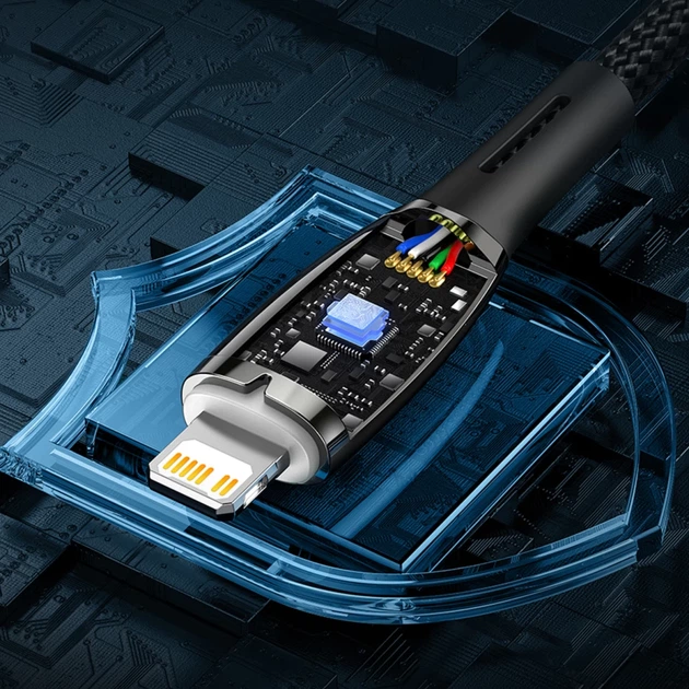 Кабель Baseus Glimmer Series Fast Charge USB-C to USB-C 100W 1m Black (CADH000701) - Фото 15 Кабель Baseus Glimmer Series Fast Charge USB-C to USB-C 100W 1m Black (CADH000701) - зображення 15