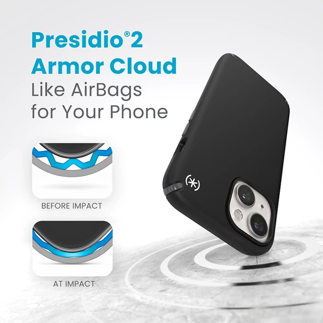 Чехол Speck Presidio2 Pro для iPhone 15 | 14 | 13 Black/Slate Grey with MagSafe (150558-3205) - изображение 8