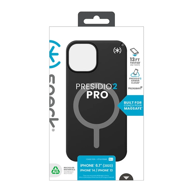 Чехол Speck Presidio2 Pro для iPhone 15 | 14 | 13 Black/Slate Grey with MagSafe (150558-3205) - изображение 12