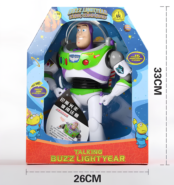 Фигурка Базз Лайтер 32 см с крыльями и светом — персонаж История игрушек Toy Story на батарейках - изображение 5