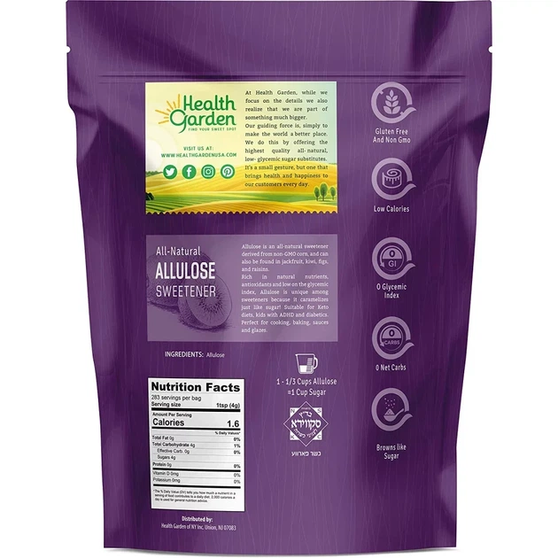 Цукрозамінник натуральна алюлоза Health Garden Allulose 1134 г - зображення 3