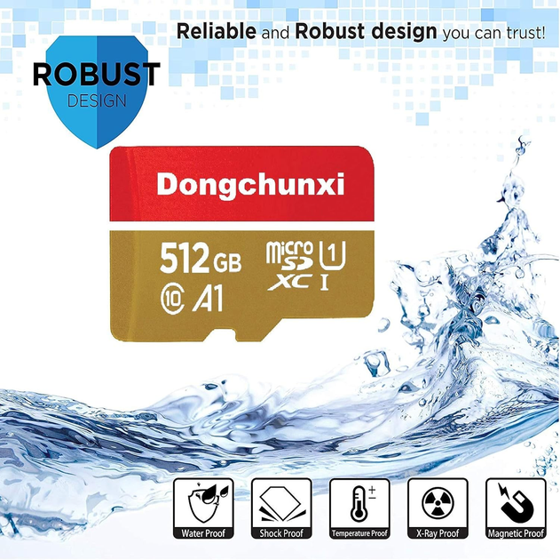 Карта памяти Micro SD Dongchunxi CWM512006 высокоскоростная карта с адаптером для SD-карты, прочная карта TF, запись до 45 МБ - Фото 3 Карта памяти Micro SD Dongchunxi CWM512006 высокоскоростная карта с адаптером для SD-карты, прочная карта TF, запись до 45 МБ - изображение 3