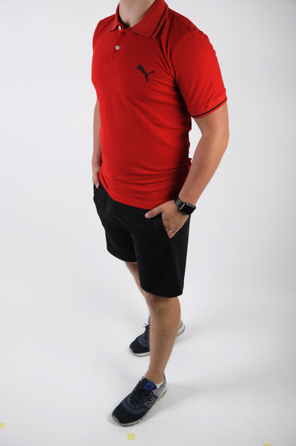Поло пума красный XL (L0034) - Фото 1 Поло пума красный XL (L0034) - изображение 1