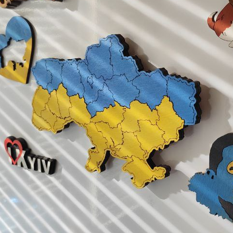 Дерев'яний магніт на холодильник "Єдина Україна" 22х15 см - зображення 4