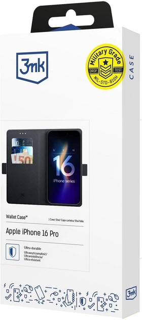 Чохол-гаманець 3mk Wallet Case для Apple iPhone 16 Pro Black (5903108576253) - зображення 2