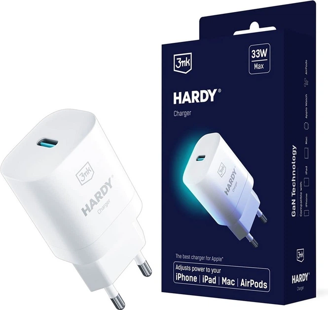 Ładowarka sieciowa 3MK Hardy Charger for Apple 33W White (5903108492386) - obraz 2