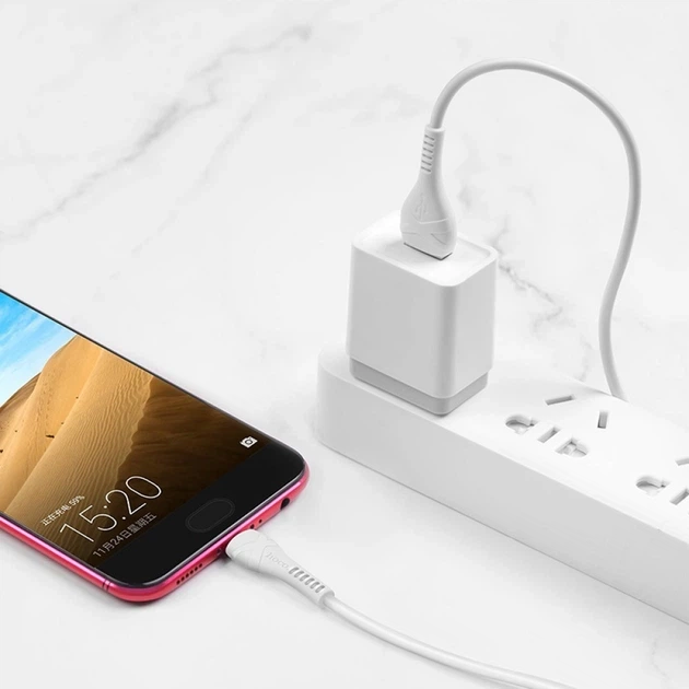 Кабель Micro USB 3A (1м) — Hoco X37 — White (750045) - Фото 6 Кабель Micro USB 3A (1м) — Hoco X37 — White (750045) - изображение 6