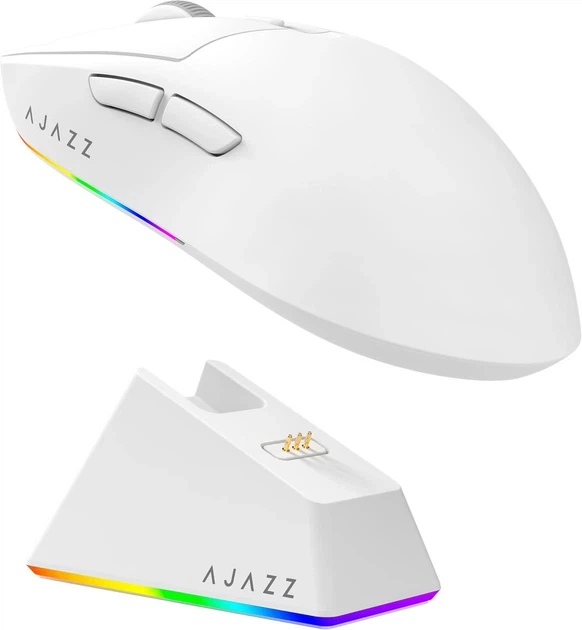 Ігрова миша AJAZZ AJ139 V2 MC White з наліпками в комплекті. - зображення 2