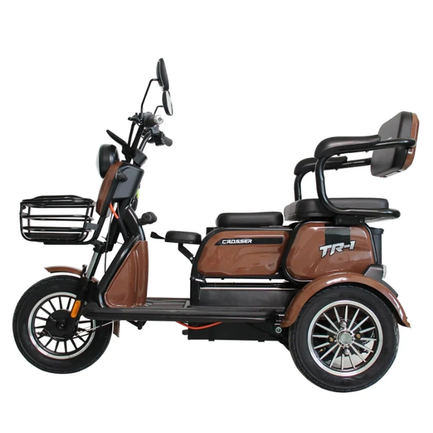 Триколісний електроскутер на акумуляторі 1200W і 10 дюймових колесах Crosser TR-1 PRO Коричневий - Фото 7 Триколісний електроскутер на акумуляторі 1200W і 10 дюймових колесах Crosser TR-1 PRO Коричневий - зображення 7