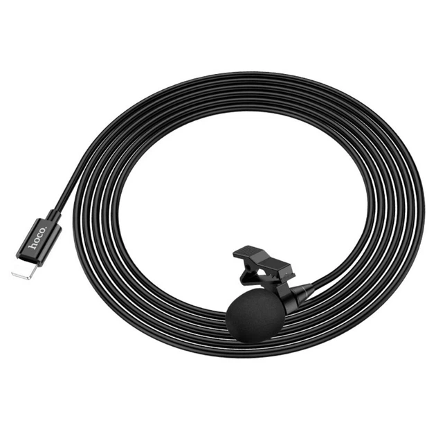 Петличний мікрофон Hoco L14 iP Lavalier для смартфона Lightning, провідний, чорний (775702) - зображення 5