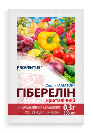 Cтимулятор росту фітогармон Гіберелін 0,3г (Proventus) - Фото 1 Cтимулятор росту фітогармон Гіберелін 0,3г (Proventus) - зображення 1