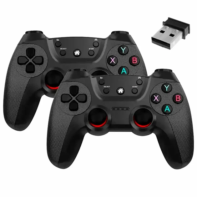 Бездротові джойстики 2 шт для ПК Android PS3 радіус дії 8 метрів 19 сірий кнопок XO GP4 - Фото 1 Бездротові джойстики 2 шт для ПК Android PS3 радіус дії 8 метрів 19 сірий кнопок XO GP4 - зображення 1