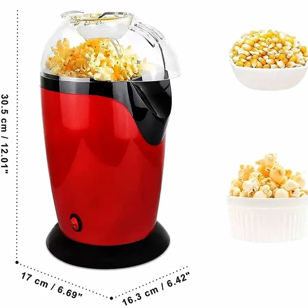 Апарат для попкорну 1200Вт 220В червоний Popcorn Maker MA-6 для виготовлення попкорну - Фото 7 Апарат для попкорну 1200Вт 220В червоний Popcorn Maker MA-6 для виготовлення попкорну - зображення 7