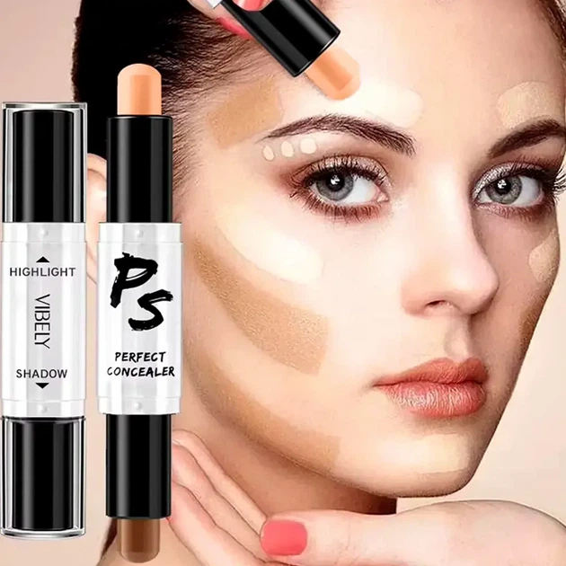 Хайлайтер консилер двусторонний стик 9.6г для контурирования VIBELY Perfect Concealer V03 - Фото 2 Хайлайтер консилер двусторонний стик 9.6г для контурирования VIBELY Perfect Concealer V03 - изображение 2