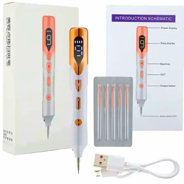 Беспроводной косметический коагулятор 5 игл 9 режимов для удаления папиллом и бородавок белый медицинская сталь - Фото 8 Беспроводной косметический коагулятор 5 игл 9 режимов для удаления папиллом и бородавок белый медицинская сталь - изображение 8