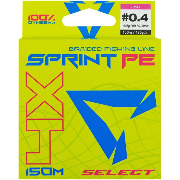 Шнур Select Sprint PE 4X Pink 150m #0.4/0.08mm 9lb/4.2kg - Фото 2 Шнур Select Sprint PE 4X Pink 150m #0.4/0.08mm 9lb/4.2kg - изображение 2