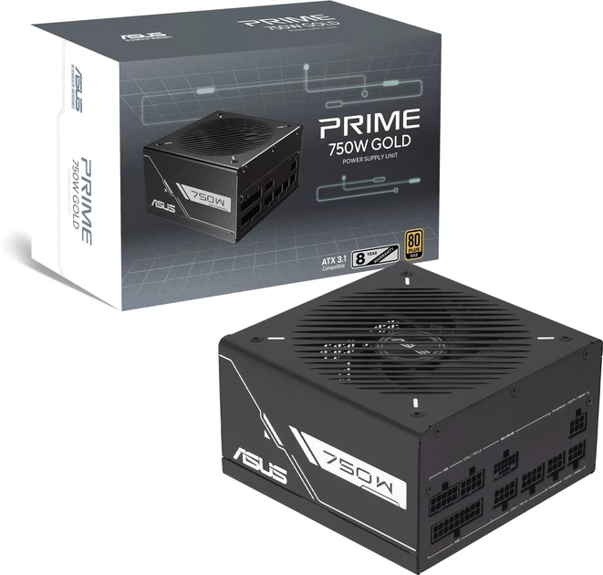 Zasilacz ASUS Prime 750W Gold Black (90YE00U3-B0NA00) - obraz 9