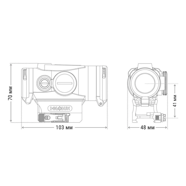 Коллиматорный прицел HOLOSUN HE530G-RD - Фото 6 Коллиматорный прицел HOLOSUN HE530G-RD - изображение 6