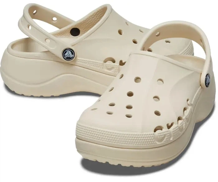 Женские кроксы на платформе Crocs Baya Platform Clog, бежевые, W9/39-40/25-26см - изображение 3