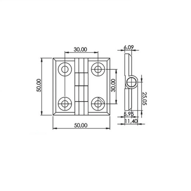 Завіса RZ 421-3-V1 50х50 мм Чорний (00058800) - изображение 2