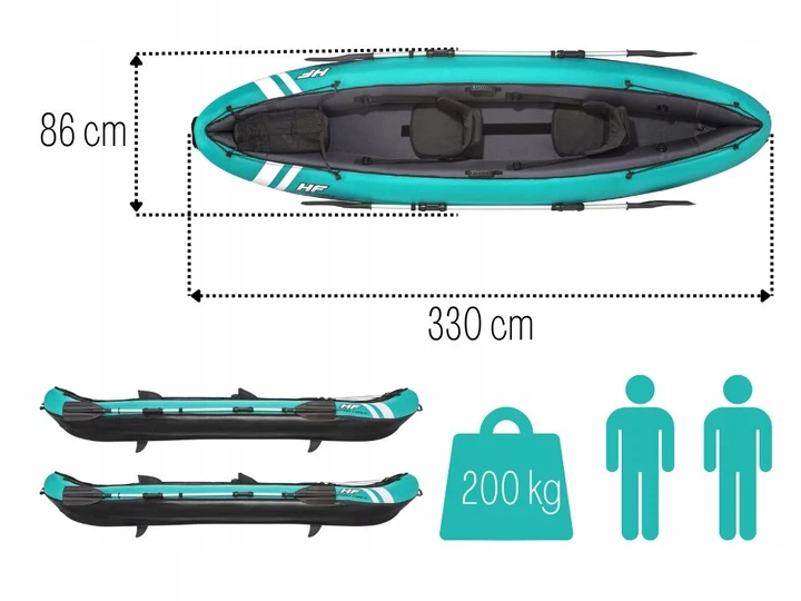 Надувний каяк на 2 особи Ventura Bestway 65052 Pump Paddle Bag МОДЕЛЬ 2025 - Фото 4 Надувний каяк на 2 особи Ventura Bestway 65052 Pump Paddle Bag МОДЕЛЬ 2025 - изображение 4