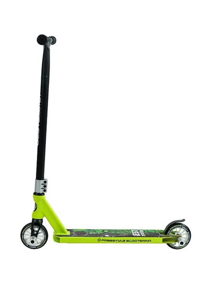 Трюковый самокат с алюминиевыми дисками Best Scooter салатовый 57870 - изображение 2