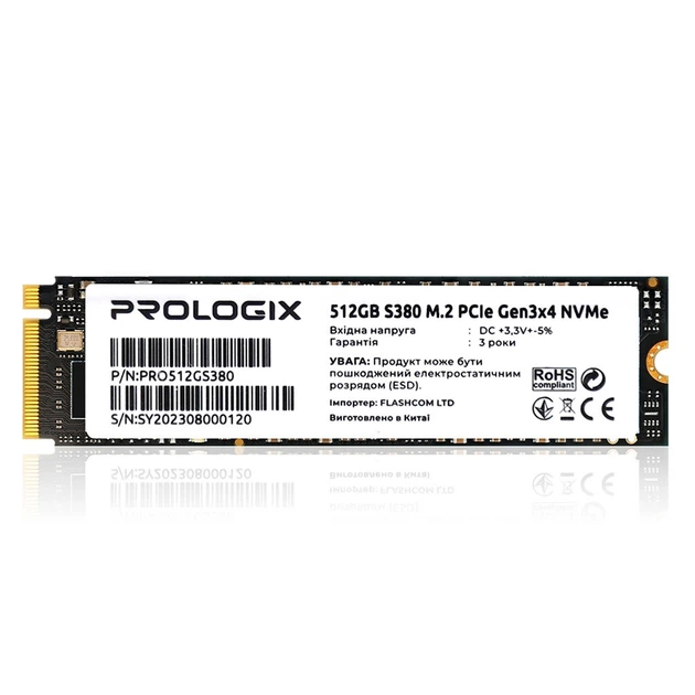 SSD диск Prologix S380, 512 Гб. - 395424 - Фото 2 SSD диск Prologix S380, 512 Гб. - 395424 - зображення 2