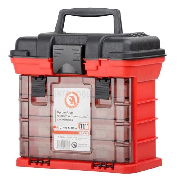Органайзер для метизов с выдвижными секциями 11", 279х184х260 мм INTERTOOL BX-4020 - 412537 - Фото 2 Органайзер для метизов с выдвижными секциями 11", 279х184х260 мм INTERTOOL BX-4020 - 412537 - изображение 2
