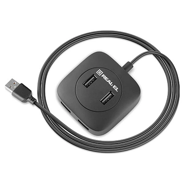 USB Hub REAL-EL HQ-177, USB, Чорний - 499731 - Фото 6 USB Hub REAL-EL HQ-177, USB, Чорний - 499731 - зображення 6