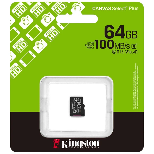 Карта пам'яті Kingston Canvas Select Plus, 64 Гб. - 632520 - зображення 3