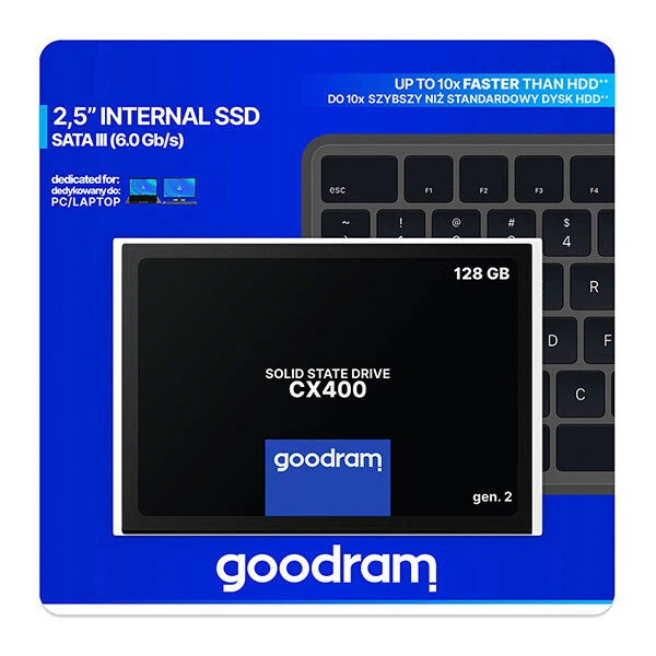 SSD диск GOODRAM CX400 Gen.2, 128 Гб. - 378333 - Фото 3 SSD диск GOODRAM CX400 Gen.2, 128 Гб. - 378333 - изображение 3