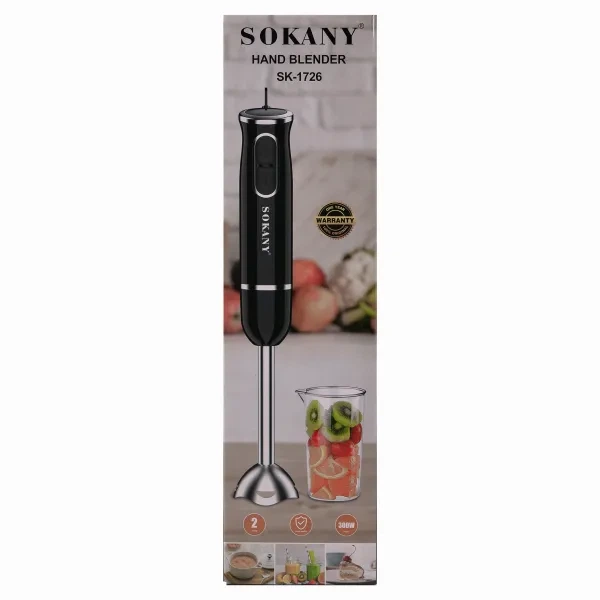 Погружной блендер Sokany SK-1726 с мерным стаканом 600 мл, 2 скорости, голубой - изображение 6
