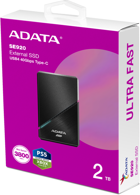Накопитель SSD ADATA USB 4.0 2TB SE920 (SE920-2TCBK) 320867 - изображение 9