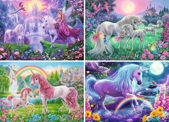 Пазл Ravensburger Магічні єдинороги набір 4 x 100 елементів 05654 (4005556056545) - зображення 2