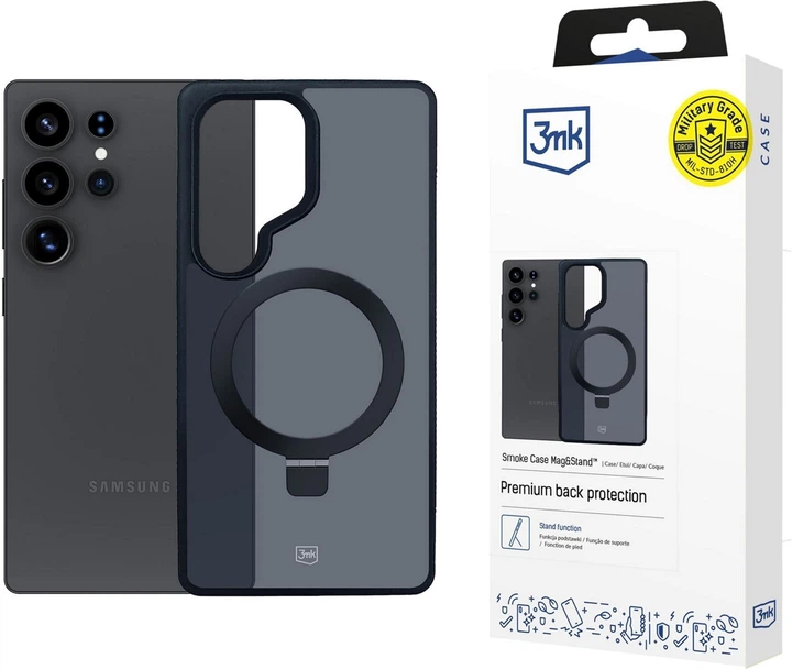 Панель 3MK Smoke Case Mag&Stand для Samsung Galaxy S25 Ultra Dark Blue (5903108625388) - зображення 2