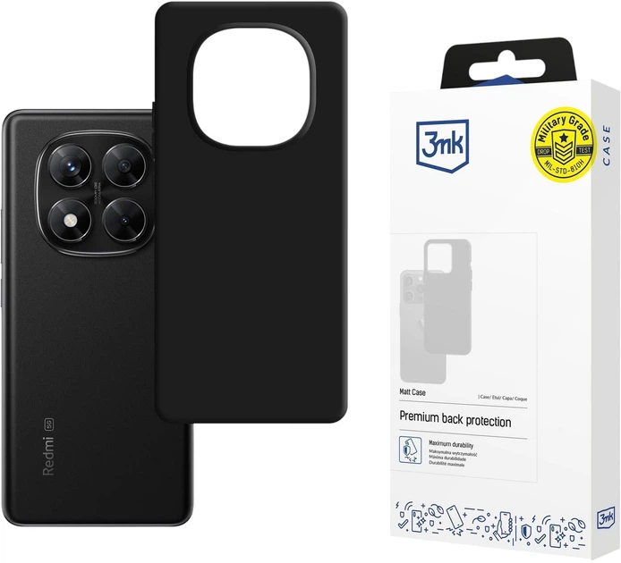 Etui plecki 3MK Matt Case do Redmi Note 14 Pro 5G Black (5903108618489) - obraz 2