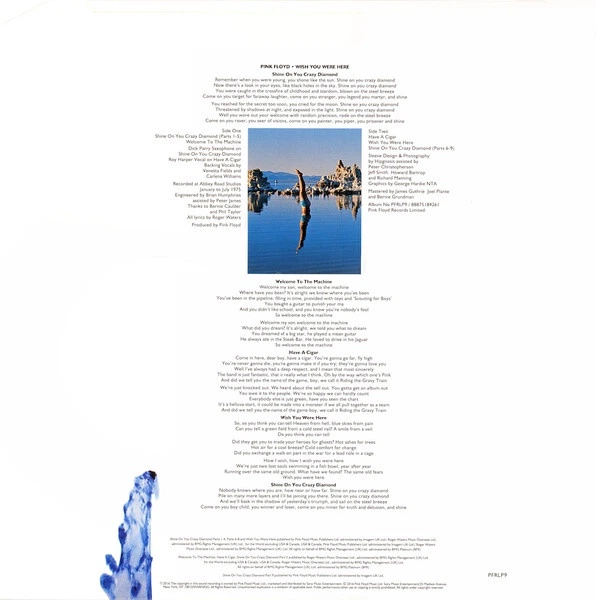 Виниловая пластинка PINK FLOYD - WISH YOU WERE HERE LP - Фото 6 Виниловая пластинка PINK FLOYD - WISH YOU WERE HERE LP - изображение 6