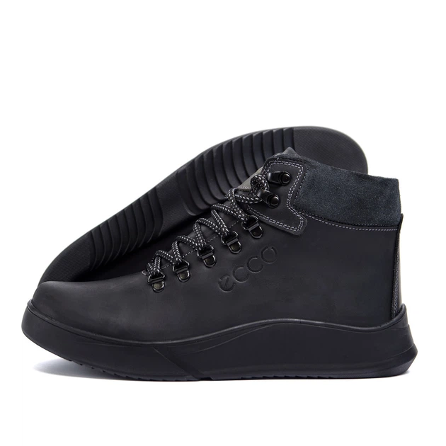 Зимние кожаные спортивные ботинки, кроссовки на меху Nubuck Black 41 (арт. 39113747) - изображение 7