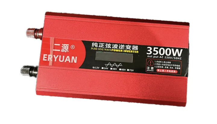 Инвертор Eryuan 12V → 220V 3500W, чистый синус, LCD дисплей - изображение 4