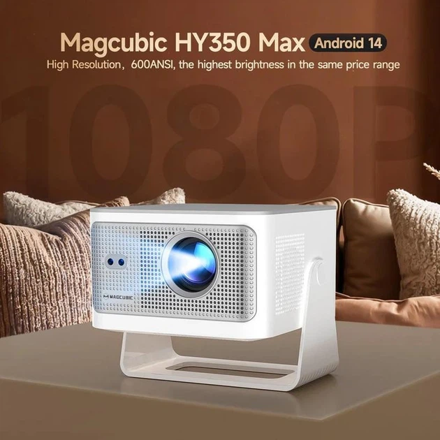 Проектор SmartTV Magcubic HY350Max 600ANSI 8K Android14 2/16Gb GoogleTV BT5.0 1080p білий - зображення 5
