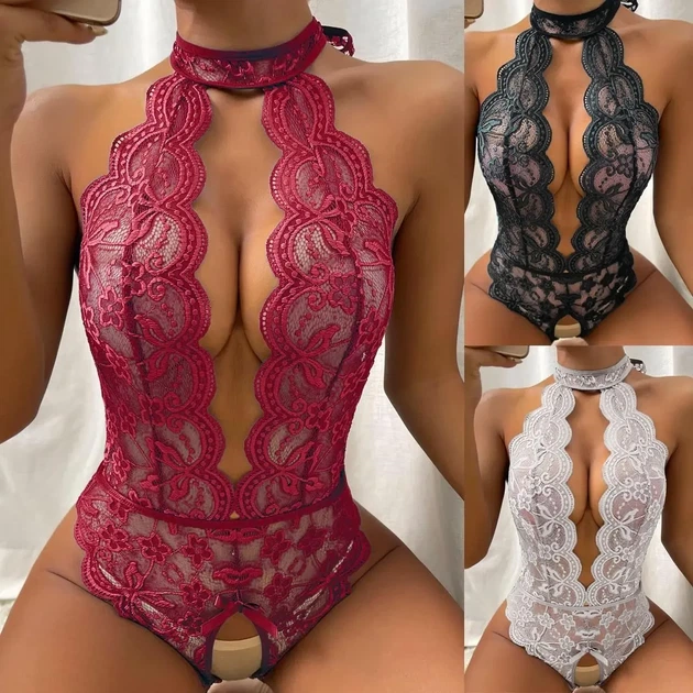 Боди женское облегающее прозрачное L-XL бордовый (23/56) - Фото 1 Боди женское облегающее прозрачное L-XL бордовый (23/56) - изображение 1