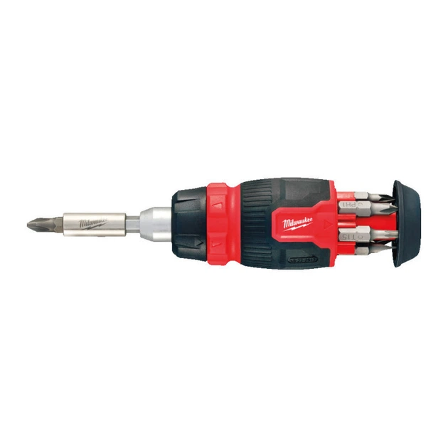 Отвертка с трещоткой со сменными вставками 8-в-1 (PH/PZ/T/SL) MILWAUKEE (PH1 / PH2 / PZ1 / PZ2 / T15 / SL 0.6x4.5 / SL 1.2x6.5мм) - Фото 3 Отвертка с трещоткой со сменными вставками 8-в-1 (PH/PZ/T/SL) MILWAUKEE (PH1 / PH2 / PZ1 / PZ2 / T15 / SL 0.6x4.5 / SL 1.2x6.5мм) - изображение 3
