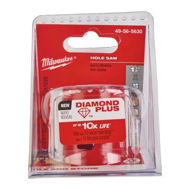 Коронка алмазна Diamond Plus MILWAUKEE, диаметр 38мм (5/8'х18) (сверление с водой) (замена на 4932500116) - Фото 2 Коронка алмазна Diamond Plus MILWAUKEE, диаметр 38мм (5/8'х18) (сверление с водой) (замена на 4932500116) - изображение 2