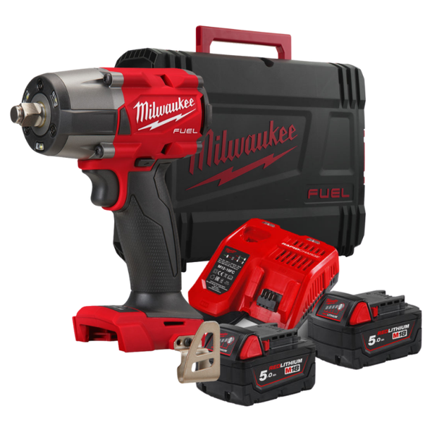 Гайковерт акумуляторний безщітковий MILWAUKEE 1/2" (881 Нм) M18 FMTIW2F12-502X, з фрикційним кільцем, (+ зарядний пристрій, 2 - зображення 2