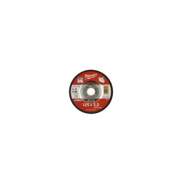 Диск отрезной по металлу MILWAUKEE, SC 41/125х3 PRO+, диаметр 125мм - изображение 2