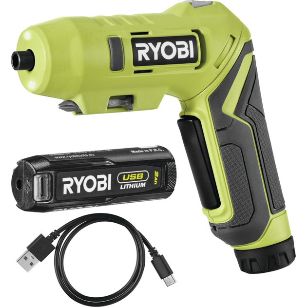 Отвертка аккумуляторная RYOBI USB Lithium RSDP4-120G 4В (1акум.х2Ач) 5Нм, 200об/мин (5133005958) - Фото 1 Отвертка аккумуляторная RYOBI USB Lithium RSDP4-120G 4В (1акум.х2Ач) 5Нм, 200об/мин (5133005958) - изображение 1