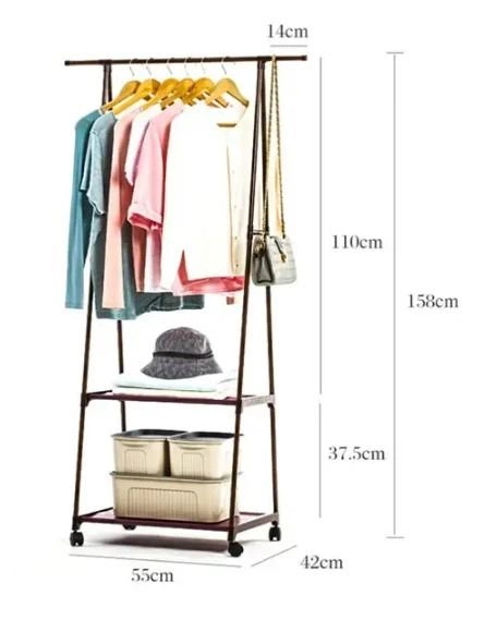 Вешалка для одежды The New Coat Rack на колесах с полкой 158х55см - изображение 10