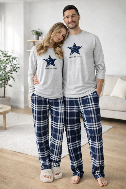 Жіноча піжама комплект Born to Shine штани і лонгслів COSY M Сірий (cosy5177503s2) - Фото 3 Жіноча піжама комплект Born to Shine штани і лонгслів COSY M Сірий (cosy5177503s2) - изображение 3