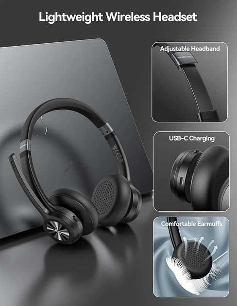 TECKNET TK-HS012 беспроводная Bluetooth-гарнитура - Фото 3 TECKNET TK-HS012 беспроводная Bluetooth-гарнитура - изображение 3